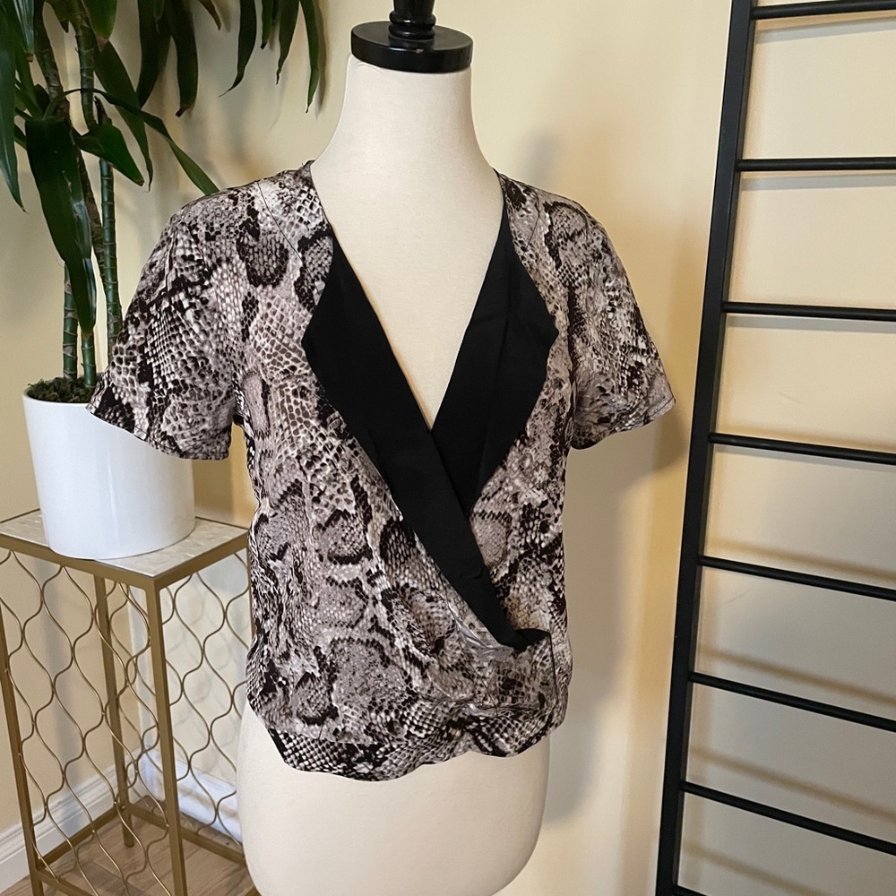 BCBG Snakeskin print blouse